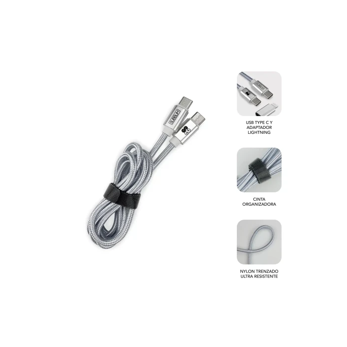 Subblim SUBCHG-3WPD10 Cargador de Pared Doble USB-C PD25W + QC3.0, Incluye Cable USB C a Lightning Blanco 1