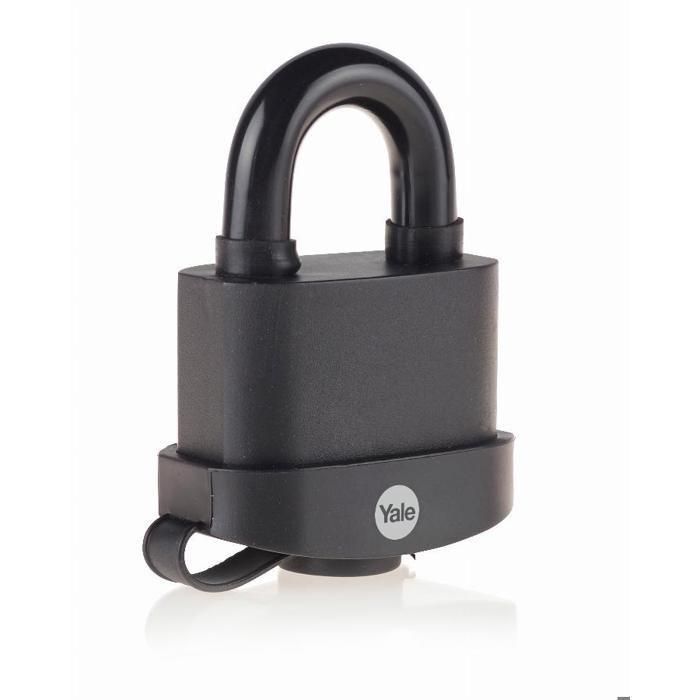 Yale Candado Y220B/51/118/1 Estanco de Acero Laminado Cementado con Protección Termoplástica de 51mm y 3 Llaves