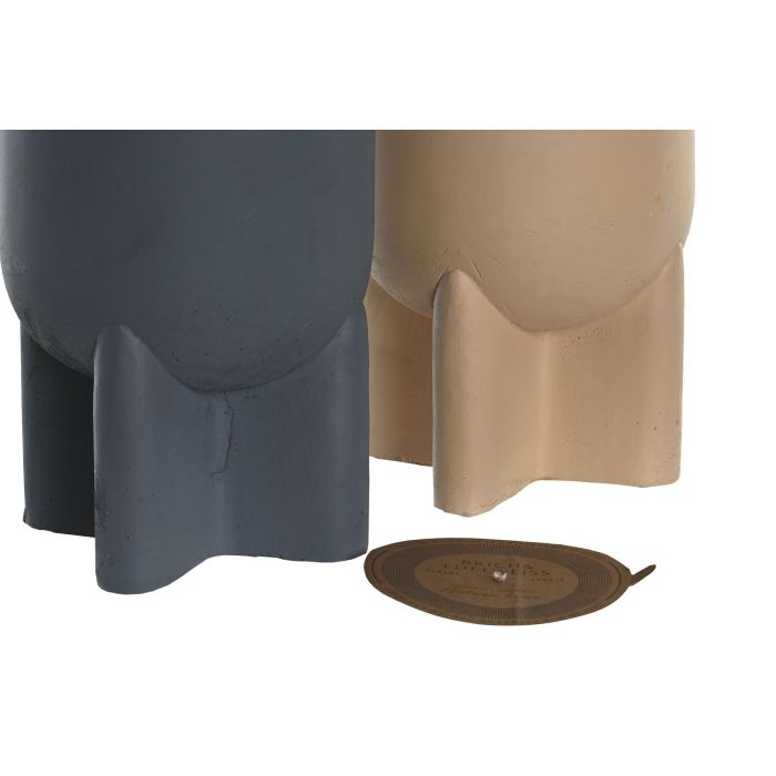 Vela Urban DKD Home Decor Beige Azul 11 x 15 x 11 cm (8 Unidades) 1