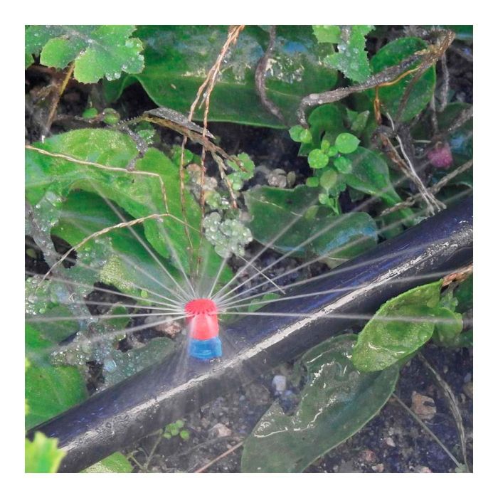 Blue Bird-Altadex Maxi jet pack 10 uds arco riego 360° caudal 52 l/h alcance 1.8-2.9m polipropileno tratamiento anti UV color azul/rojo 1