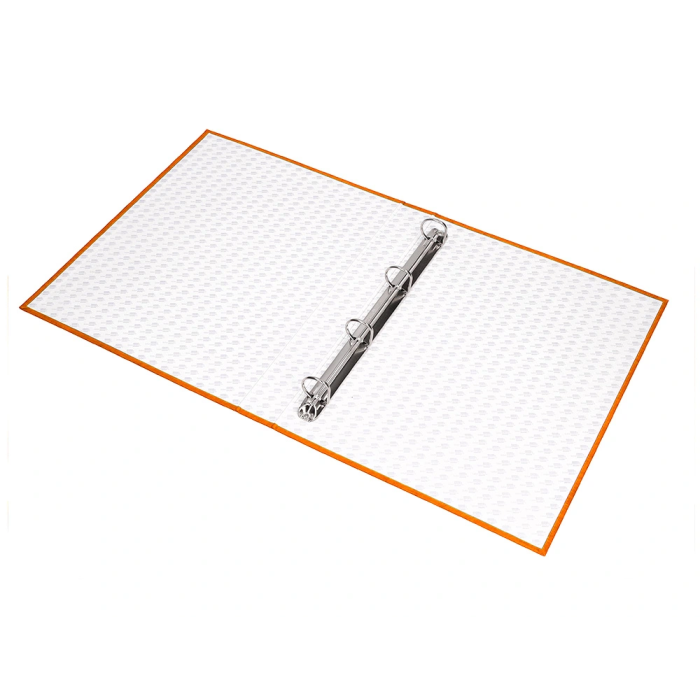 Liderpapel Carpeta de 4 anillas 25mm folio cartón forrado papel coat naranja 7