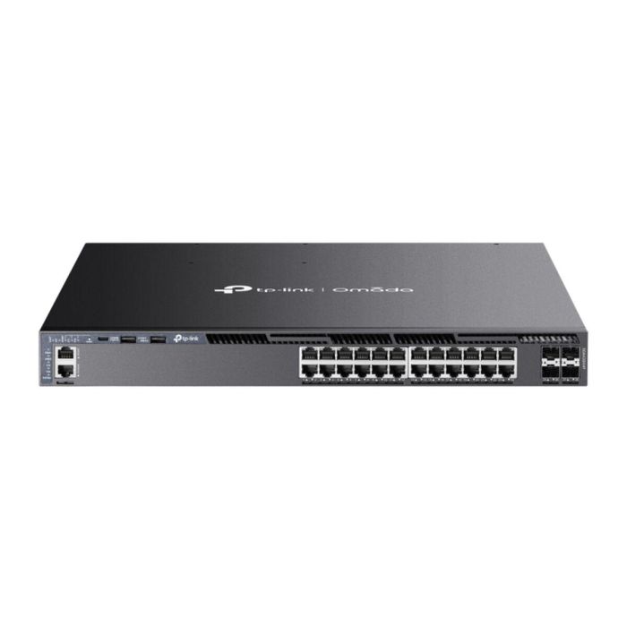 TP-Link Omada SG6428XHP Switch Gestionado L3 con 24 Puertos Gigabit Ethernet PoE, 4 SFP+, 720W PoE, 128Gbps, Rack 1U Negro