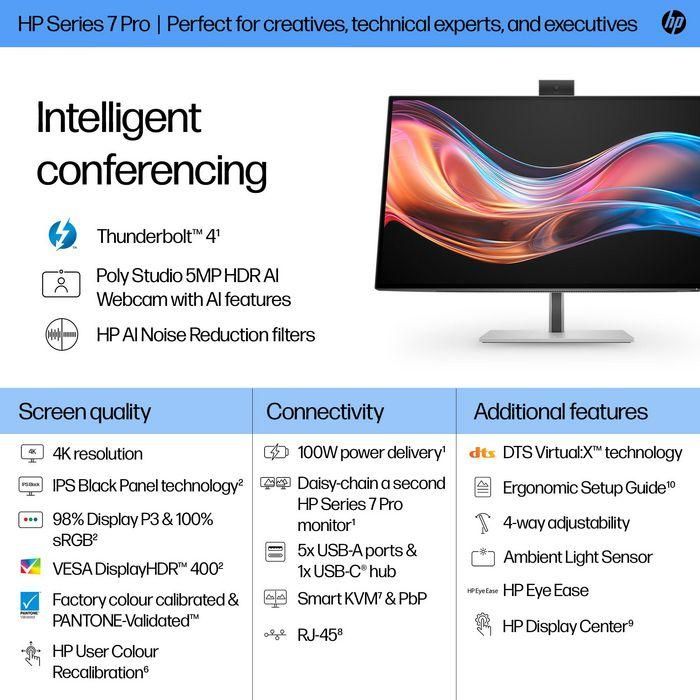 HP 727pm Series 7 Pro Monitor de Videoconferencia Inteligente 27 Pulgadas 4K con IA y Thunderbolt 4 7 HP 727pm Series 7 Pro Monitor de Videoconferencia Inteligente 27 Pulgadas 4K con IA y Thunderbolt 4 7