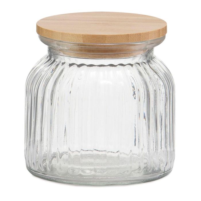 Andrea House Bote de cocina de vidrio y bambú 600ml hermético Ms72136 1