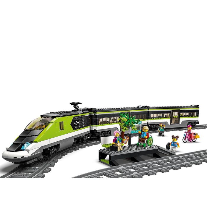 LEGO 60337 City Express Tren de pasajeros con locomotora de control remoto, faros, vías, vagón restaurante y 6 minifiguras - 7+ años 1