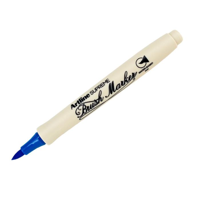 Rotulador Artline Supreme Brush Epfs Pintura Base De Agua Punta Tipo Pincel Trazo Fino Azul Ultramar 12 unidades 2