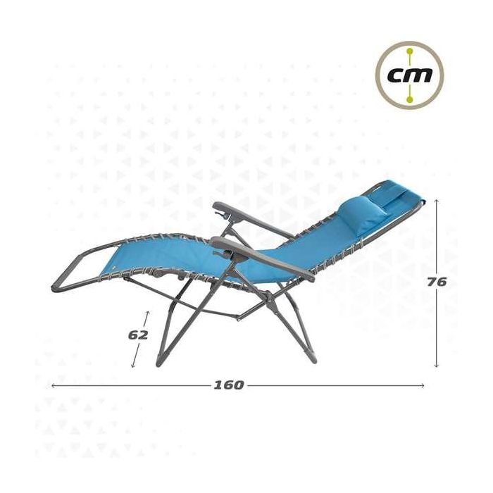 Tumbona Aktive textileno Azul 160 x 76 x 52 cm 2