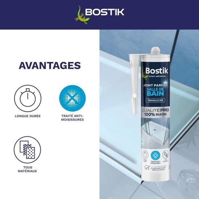 Bostik BOS3549212486419 Sellador de Silicona Perfect Joint Antimoho Transparente para Baño y Cocina 280 ml 3 Bostik BOS3549212486419 Sellador de Silicona Perfect Joint Antimoho Transparente para Baño y Cocina 280 ml 3