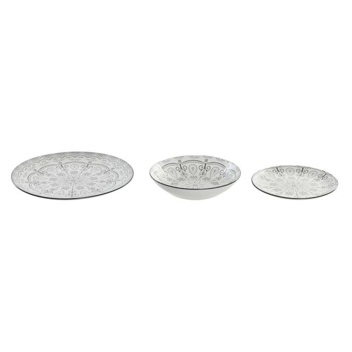 Vajilla Scandi DKD Home Decor Gris Claro 20 x 4 x 20 cm Set de 18 1 Vajilla Scandi DKD Home Decor Gris Claro 20 x 4 x 20 cm Set de 18 1