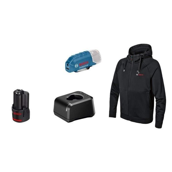 Bosch Professional Chaqueta térmica GHH 12+18V XA talla S con batería de 12V - 06188000GB