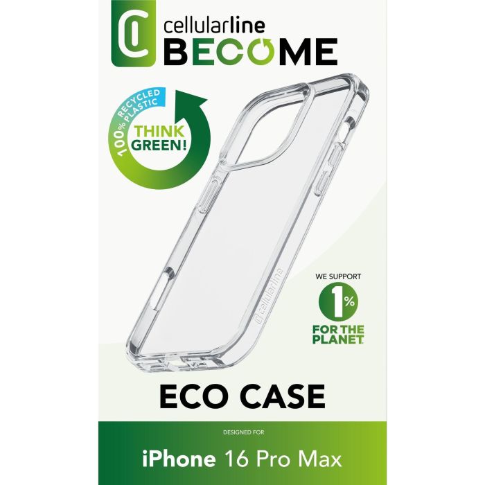 Cellularline Become Eco Case iPhone 16 Pro Max Clear 1 Cellularline Become Eco Case iPhone 16 Pro Max Clear 1