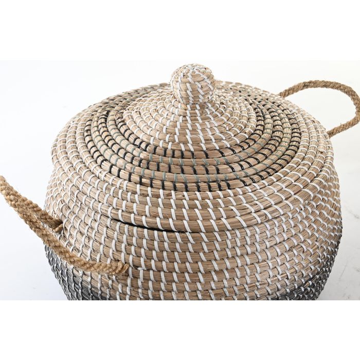 DKD Home Decor Cesta Balines Natural Bicolor Seagrass Set de 2 41 x 41 x 33 cm 1