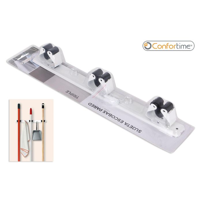 Sujetaescobas Pared Triple Confortime (12 Unidades)