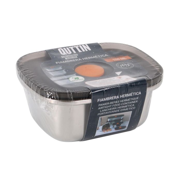 Fiambrera hermética de acero inoxidable Quttin 250 ml (24 Unidades) 6 Fiambrera hermética de acero inoxidable Quttin 250 ml (24 Unidades) 6