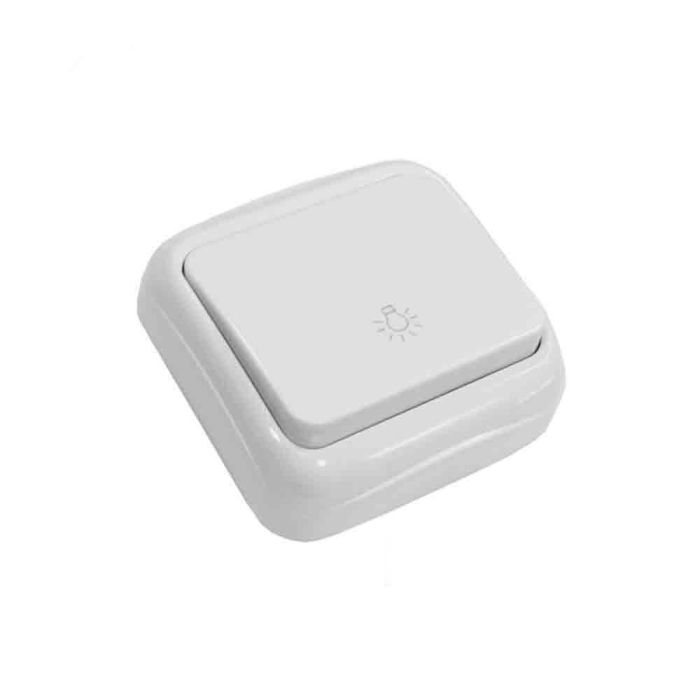 Edm Pulsador Superficie Serie Spa Blanco 16A 250V 77 x 77 x 30 mm