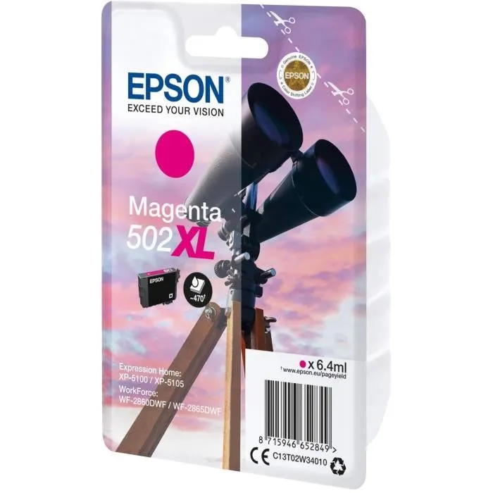 Epson Cartucho Magenta XL 502 para Impresora (470 páginas) 2