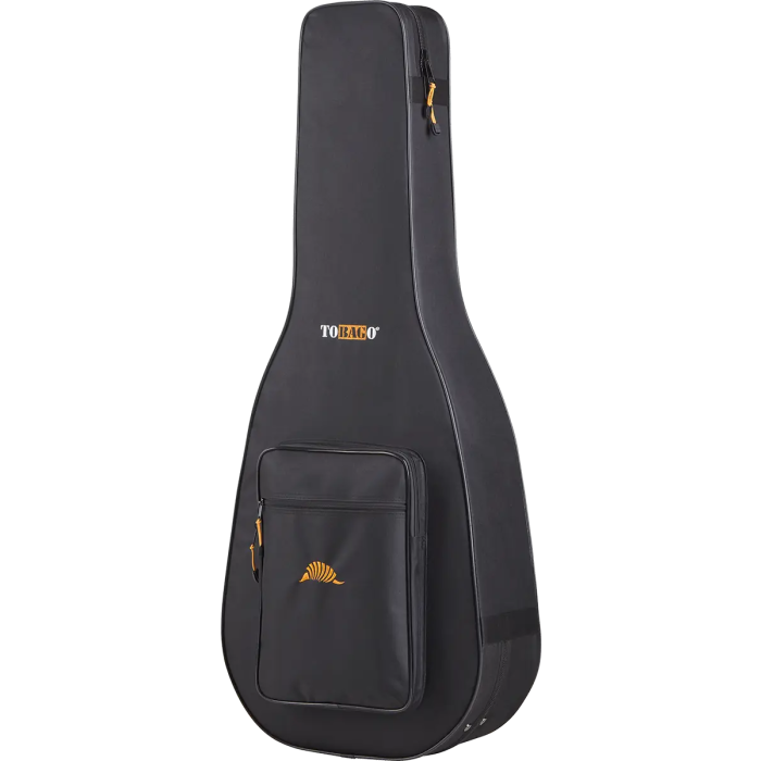 TOBAGO Funda Semirrígida Guitarra Acústica Dreadnought y Auditorium Negro Poliéster 600D Terciopelo 1