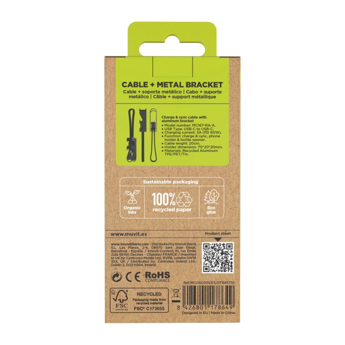 Cable USB Muvit MC167-RA-A Negro 3