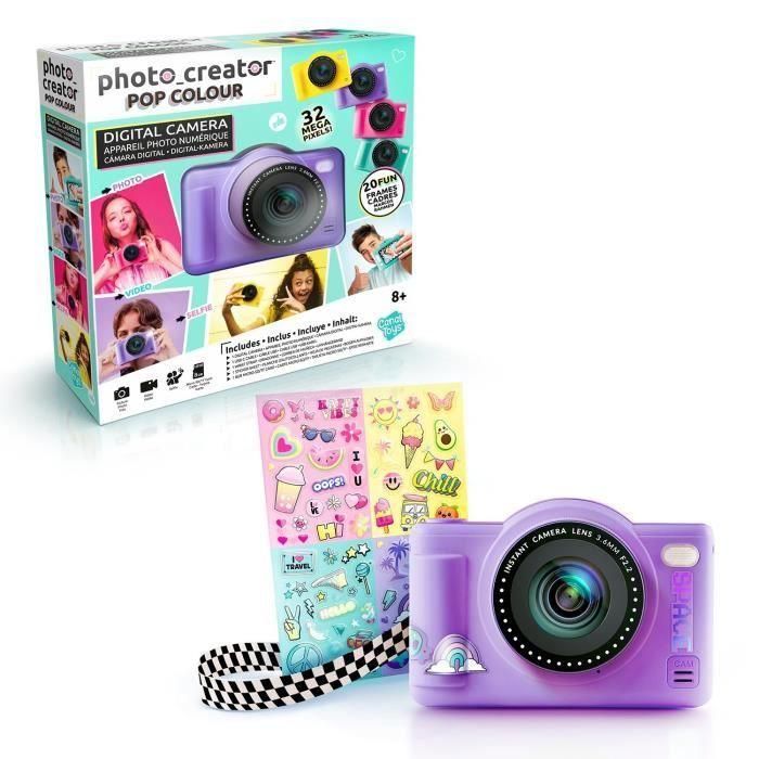 Canal Toys - Creador de Fotos - Cámara Digital Pop Color Morado - Con Tarjeta SD de 32GB incluida