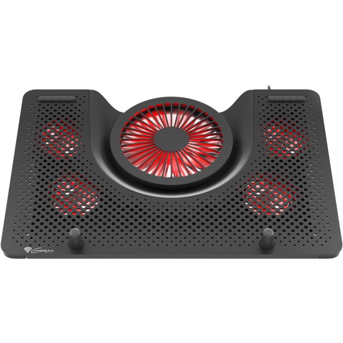 GENESIS Oxid 550 Base Refrigeradora para Portátil 17.3" (43.9 cm) 5 Ventiladores 2800 RPM, Iluminación LED Roja, Negro 17 GENESIS Oxid 550 Base Refrigeradora para Portátil 17.3" (43.9 cm) 5 Ventiladores 2800 RPM, Iluminación LED Roja, Negro 17