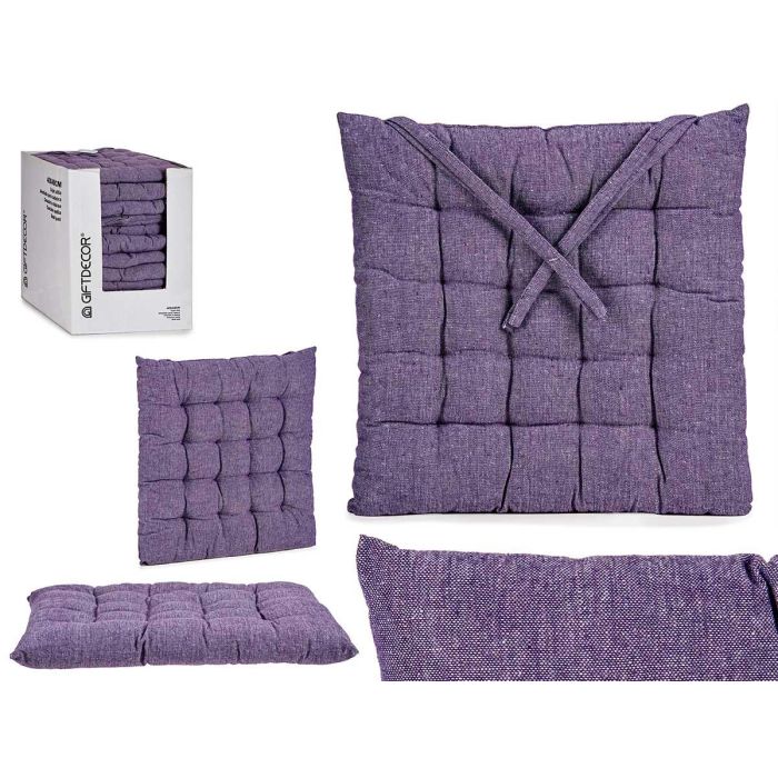 Cojín Silla Liso Lila Giftdecor 40x5.5x40 cm - Algodón y Poliéster (12 Unidades) Cojín Silla Liso Lila Giftdecor 40x5.5x40 cm - Algodón y Poliéster (12 Unidades)