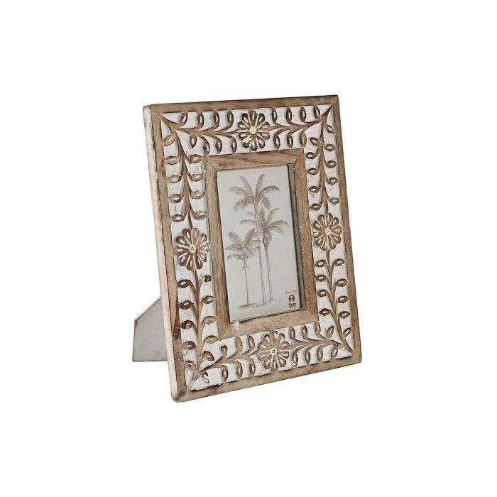 Marco Foto 10X15 Indio DKD Home Decor Blanco Natural 2 x 26.5 x 21 cm