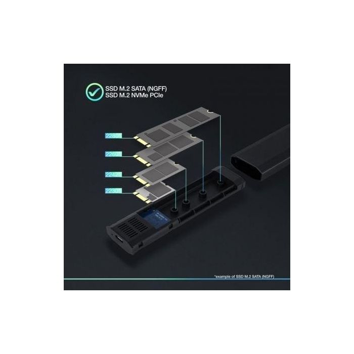 TooQ Shura Caja Externa SSD M.2 NVMe/NGFF USB 3.1 Gen2 10Gbps hasta 2TB Negro Aluminio Sin Tornillos Compatible Win/Mac/Linux 2 TooQ Shura Caja Externa SSD M.2 NVMe/NGFF USB 3.1 Gen2 10Gbps hasta 2TB Negro Aluminio Sin Tornillos Compatible Win/Mac/Linux 2