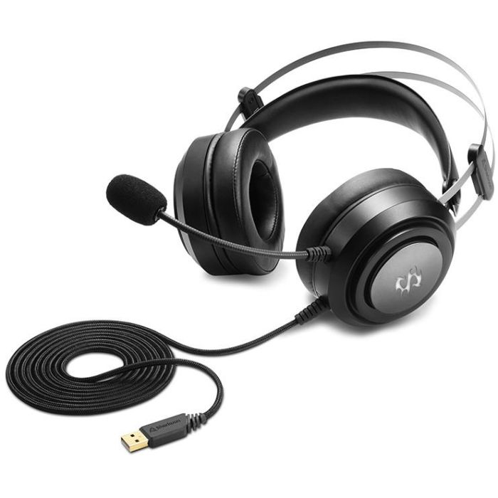 Sharkoon SGH30 Auriculares Gaming USB Diadema con Sonido Virtual 7.1, Drivers 40mm, RGB y Ecualizador - Negro 1
