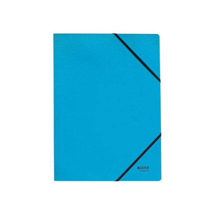 Leitz Carpeta con Gomas DIN A4 de Cartón 100% Reciclado, Certificado Blue Angel, para Documentos Azul