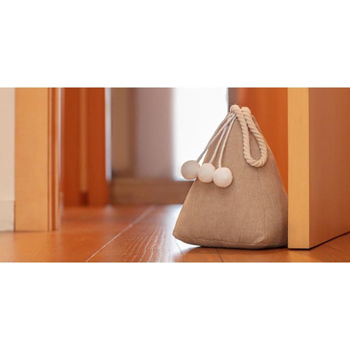 Inofix Tope textil sujetapuertas 1kg saco beige para prevenir portazos y decorar el hogar 1
