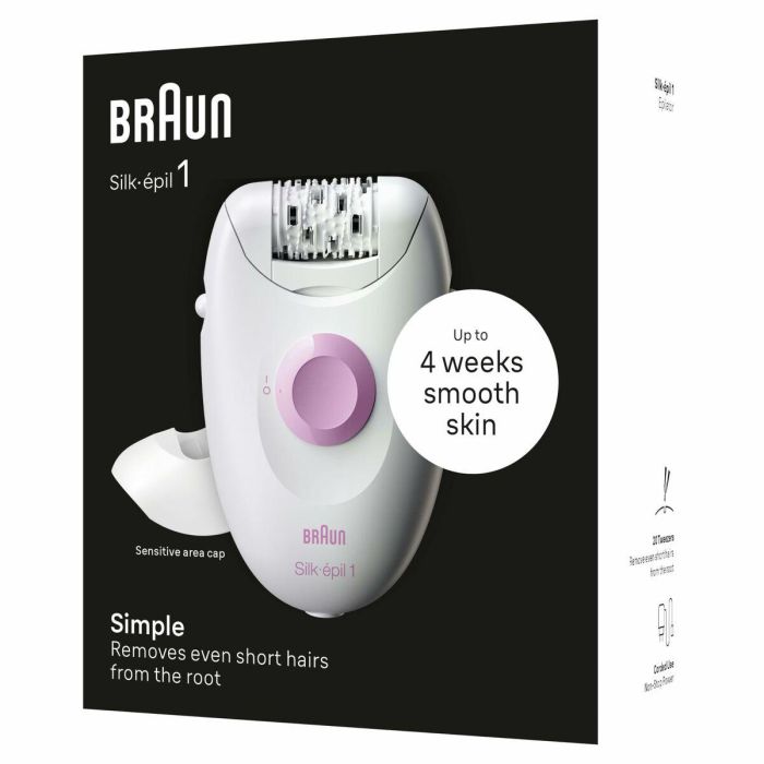 Braun 1-010 Depiladora Eléctrica Silk-épil 1, 20 Pinzas MicroGrip, 2 Velocidades, para Pelo Corto, Rosa y Blanco 3 Braun 1-010 Depiladora Eléctrica Silk-épil 1, 20 Pinzas MicroGrip, 2 Velocidades, para Pelo Corto, Rosa y Blanco 3