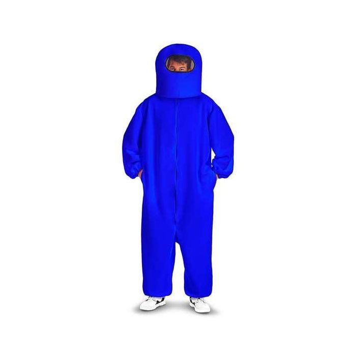 My Other Me Disfraz Among Us Impostor Azul Talla M - Incluye Escafandra y Traje Completo con Cremallera y Bolsillos para Niños +3 Años