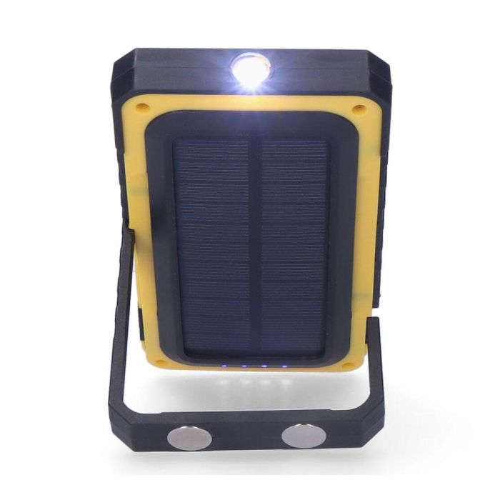 Linterna led solar recargable con gancho e imán cob 10w 750lm 5