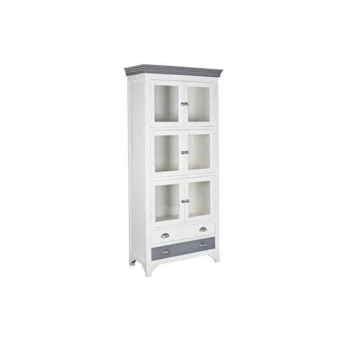 DKD Home Decor Vitrina Tradicional Blanco Gris Madera Mango Cristal 2 Cajones 6 Puertas 40x200x89 cm DKD Home Decor Vitrina Tradicional Blanco Gris Madera Mango Cristal 2 Cajones 6 Puertas 40x200x89 cm