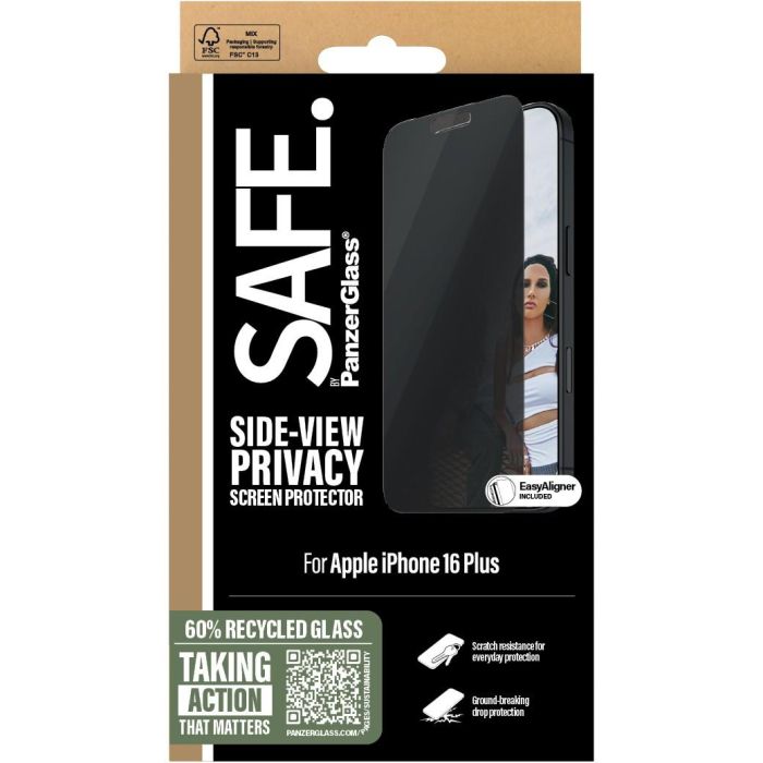PanzerGlass SAFE Privacy iPhone 16 Plus UWF Protector de Pantalla para iPhone 16 Plus y 15 Plus Transparente 2