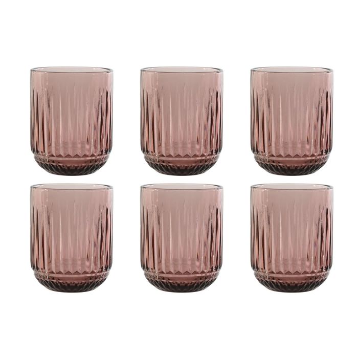 Vaso Basicos DKD Home Decor Rosa 7.5 x 9.5 x 7.5 cm Set de 6