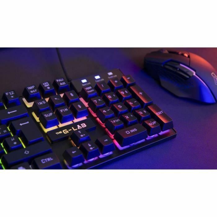 Teclado para juegos - Membrana RGB - THE G-LAB - KEYZ-CAESIUM/FR - Diseño FR - 12 atajos - 19 teclas anti-ghosting 1