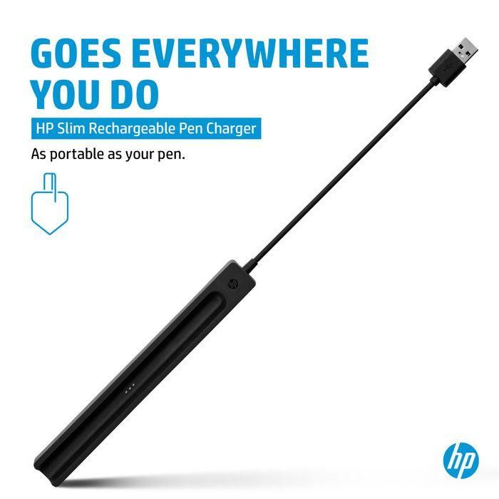 HP Cargador Recargable Slim Pen con Cable USB para Carga Fácil y Rápida