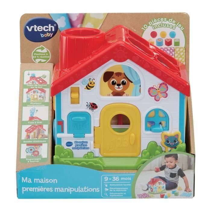 Vtech Baby VTE3417766206053 Juguete de Primeras Manipulaciones Mi Casa, Fabricado con Plástico de Origen Vegetal