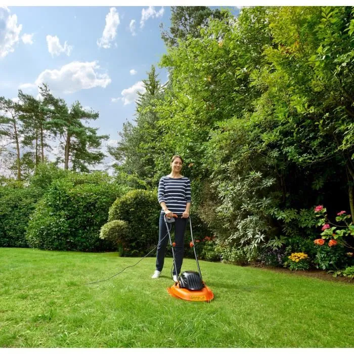 Black & Decker Cortacésped Eléctrico BEMWH551-QS con Colchón Neumático, 30cm, 1200W, 6 Cuchillas 2