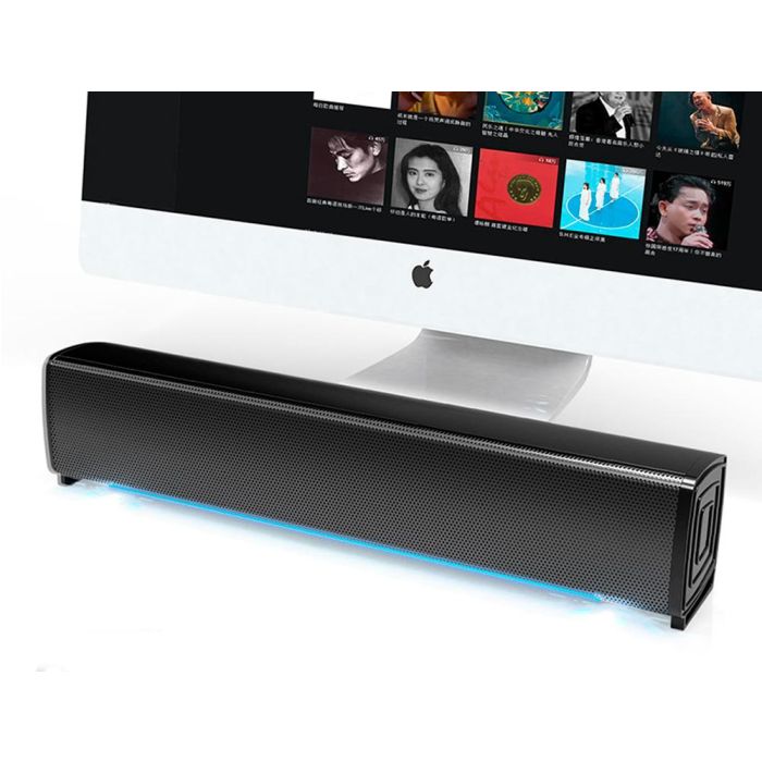 Barra De Sonido Q-Connect Para Pc Con Iluminación Led Color Negro 3