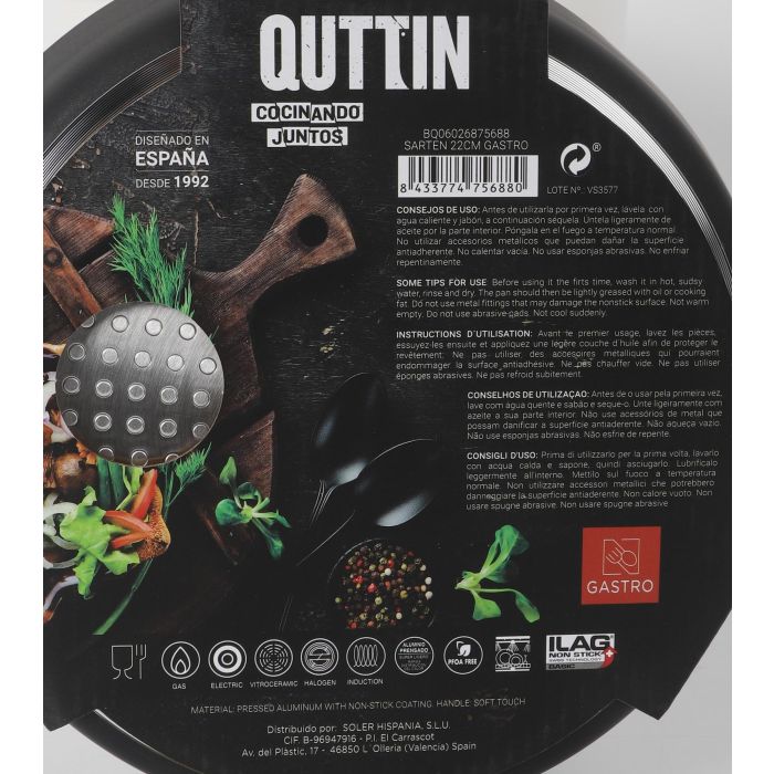 Sartén 22 cm Gastro Quttin (6 Unidades) 9 Sartén 22 cm Gastro Quttin (6 Unidades) 9