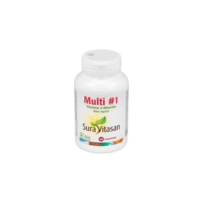 SURA VITASAN Multi 1 Vitamins & Minerals: 26 Ingredientes, Complemento Alimenticio sin Hierro, 60 Comprimidos