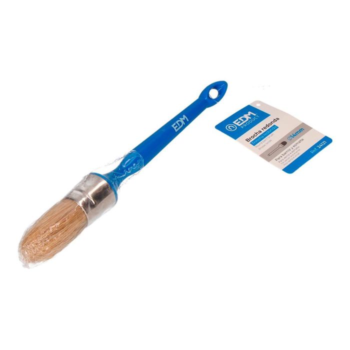 Edm Brocha redonda Nº14 Ø14mm, cerdas naturales, para todo tipo de pinturas y barnices 1