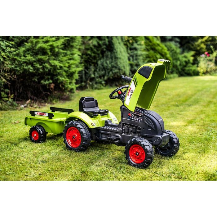Falk Claas Arion Tractor de Pedales y Cargador Retroexcavadora con Remolque Basculante y Capó de Apertura para Niños 2-5 Años 3