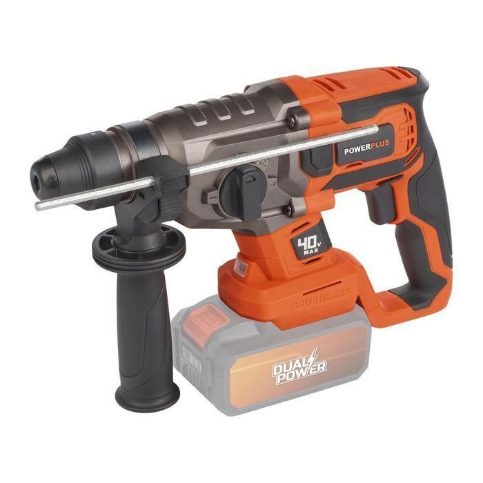 Hammer de broma inalámbrica 40V 5J SDS -Plus sin escobillas + 5 Accesorios - Dual Power PowDP15680 - Entregado sin batería o cargador 2