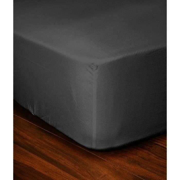LOVELY HOME Sábana ajustable 100% algodón 90x190x30 cm gris oscuro LOVELY HOME Sábana ajustable 100% algodón 90x190x30 cm gris oscuro