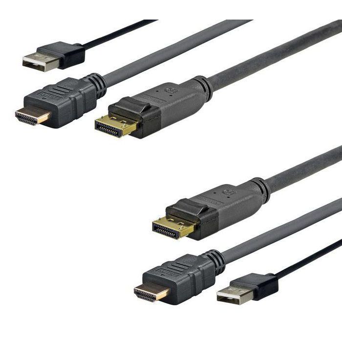 Vivolink Cable Pro HDMI+USB+DisplayPort de 5 metros, Conectividad 4K