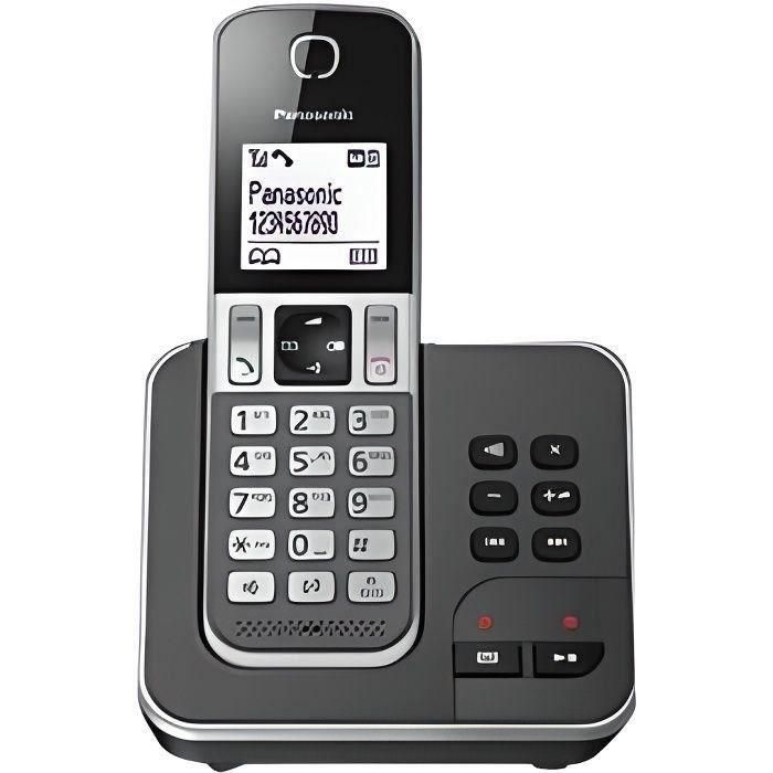 Panasonic KX-TGD320FRG Teléfono Inalámbrico con Contestador Automático (30 min), Solo Auricular, Directorio 120 Nombres, Teclado/Pantalla Iluminados, Negro 0 Panasonic KX-TGD320FRG Teléfono Inalámbrico con Contestador Automático (30 min), Solo Auricular, Directorio 120 Nombres, Teclado/Pantalla Iluminados, Negro 0
