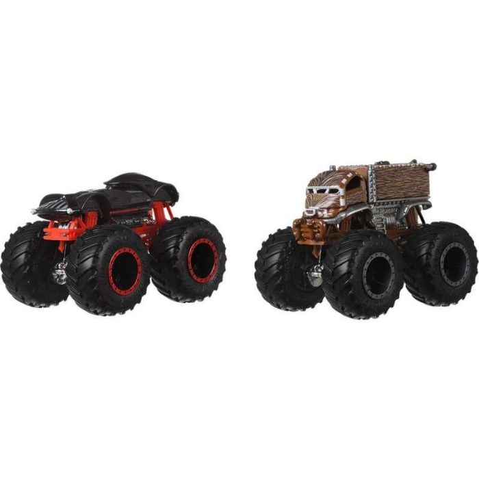 Coche hot wheels monster trucks. pack de dos coches de demolición.escala 1:64 - modelos surtidos 2